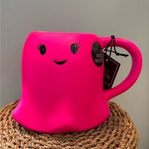 Cobwebs and Cauldrons Hot Pink Halloween Ghost Coffee Mug